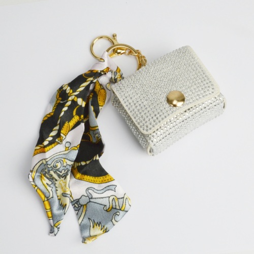 Brelok do torebki/kluczy portfelik -  Srebrny