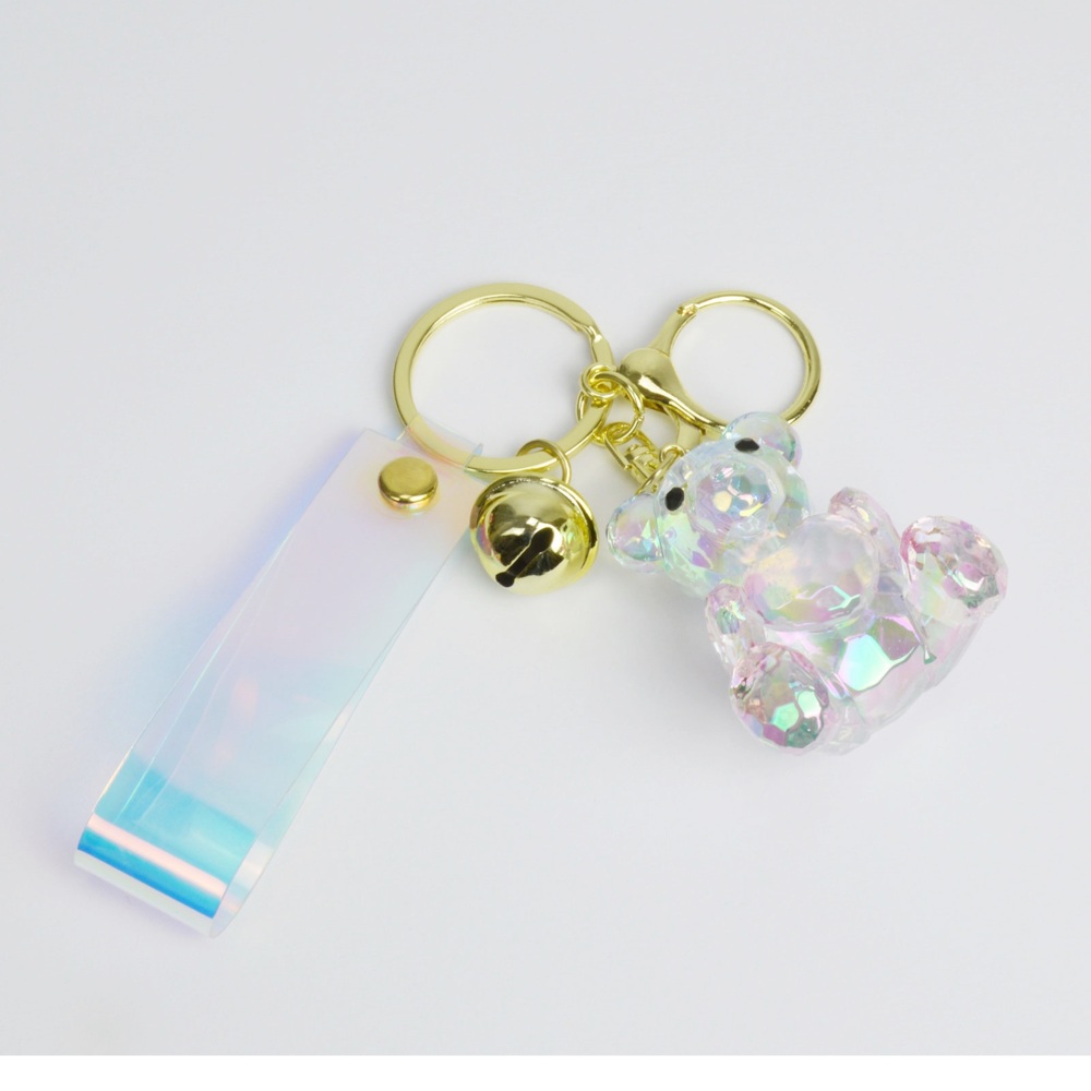 Brelok do torebki/kluczy miś -  Biały