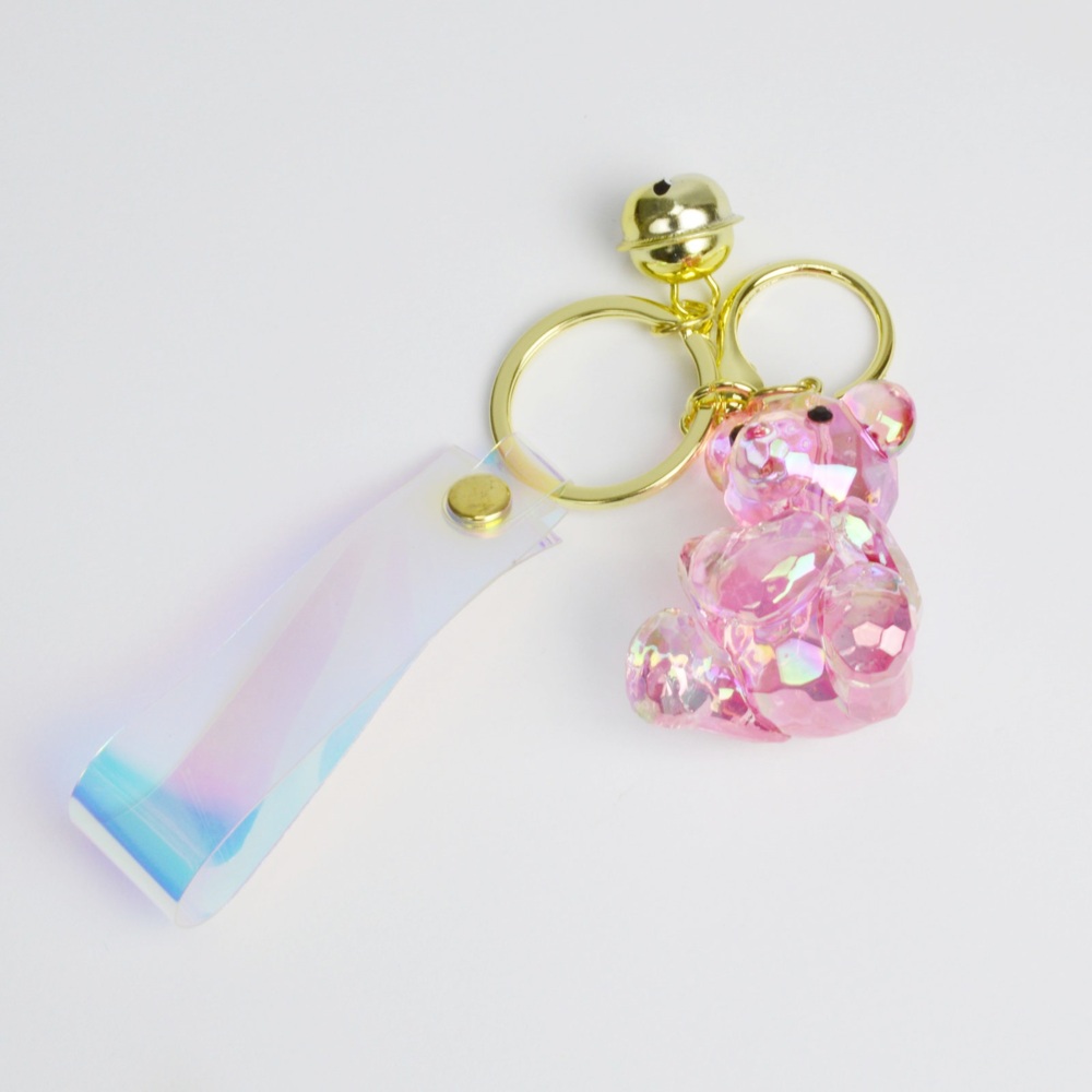 Brelok do torebki/kluczy miś -  Różowy