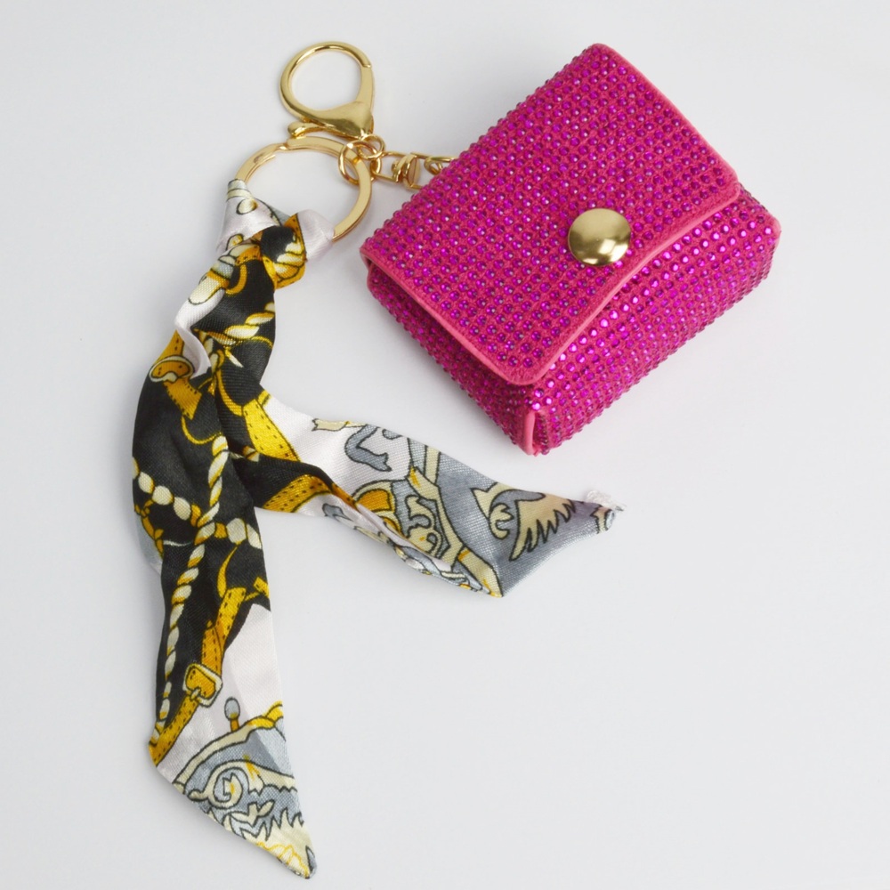 Brelok do torebki/kluczy portfelik -  Różowy